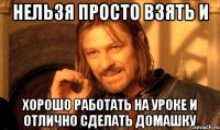 нельзя просто взять и хорошо работать на уроке и отлично сделать домашку