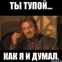 ты тупой... как я и думал.