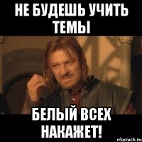 Не будешь учить темы Белый всех накажет!