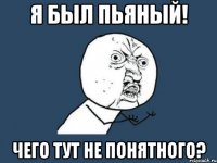 Я БЫЛ ПЬЯНЫЙ! ЧЕГО ТУТ НЕ ПОНЯТНОГО?