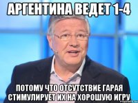 Аргентина ведет 1-4 Потому что отсутствие Гарая стимулирует их на хорошую игру