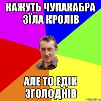 кажуть чупакабра зїла кролів але то едік зголоднів