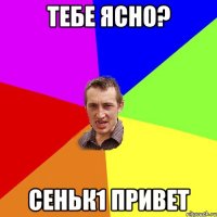 тебе ясно? Сеньк1 привет