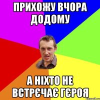 Прихожу вчора додому А ніхто не встрєчає гєроя