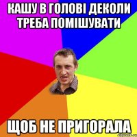 кашу в голові деколи треба помішувати щоб не пригорала