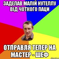 Заделав малій нутеллу від Чоткого паци Отправля тепер на мастер - шеф