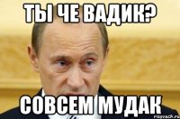 ТЫ ЧЕ ВАДИК? СОВСЕМ МУДАК