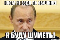 Киса! Не езди по обочине! Я буду шуметь!