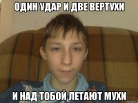 Один удар и две вертухи и над тобой летают мухи