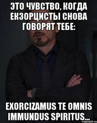 Это чувство, когда екзорцисты снова говорят тебе: Exorcizamus te omnis immundus spiritus...