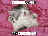 СЛАДКИХ СНОВ!! СПИ СПОКОЙНО!!!