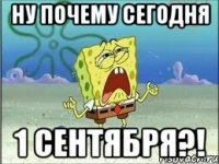 Ну почему сегодня 1 сентября?!