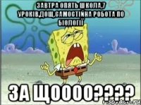 ЗАВТРА ОПЯТЬ ШКОЛА,7 УРОКІВ,ДОЩ,САМОСТІЙНА РОБОТА ПО БІОЛОГІЇ ЗА ЩОООО????