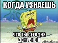 когда узнаешь что ты сегодня дежурный