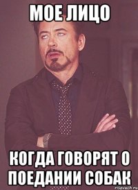 Мое лицо Когда говорят о поедании собак