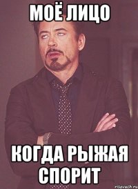 Моё лицо когда рыжая спорит