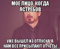 Мое лицо, когда Ястребов Уже вышел из отпуска, а нам все присылают отчеты