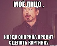 моё лицо , когда Онорина просит сделать картинку