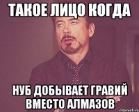 такое лицо когда нуб добывает гравий вместо алмазов