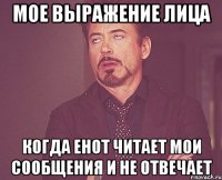 Мое выражение лица Когда Енот читает мои сообщения и не отвечает