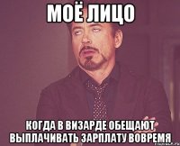 Моё лицо Когда в визарде обещают выплачивать зарплату вовремя