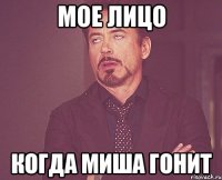 Мое лицо Когда Миша гонит