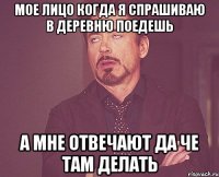 мое лицо когда я спрашиваю в деревню поедешь а мне отвечают да че там делать