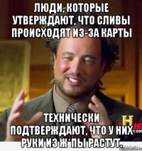 Люди, которые утверждают, что сливы происходят из-за карты технически подтверждают, что у них руки из ж*пы растут.