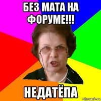 Без мата на форуме!!! недатёпа