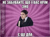 Не забувайте, що у вас крім ЗНО є ще ДПА