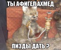 ты афигел ахмед пизды дать ?