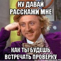 Ну давай расскажи мне как ты будешь встречать проверку
