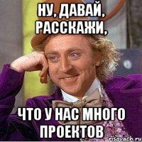 Ну, давай, расскажи, что у нас много проектов
