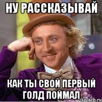 ну рассказывай как ты свой первый голд поймал