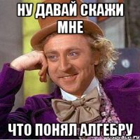Ну давай скажи мне Что понял алгебру