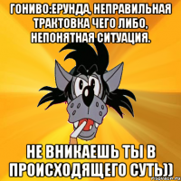 Гониво:ерунда, неправильная трактовка чего либо, непонятная ситуация. Не вникаешь ты в происходящего суть))