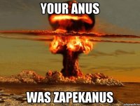 YOUR ANUS WAS ZAPEKANUS