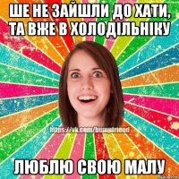ше не зайшли до хати, та вже в холодільніку люблю свою малу
