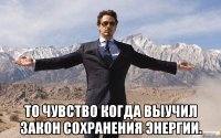  То чувство когда выучил закон сохранения энергии.