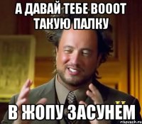 а давай тебе вооот такую палку в жопу засунем