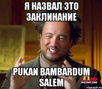 я назвал это заклинание PUKAN BAMBARDUM SALEM