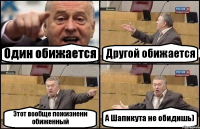 Один обижается Другой обижается Этот вообще пожизнени обиженный А Шапикута не обидишь)