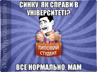 Синку, як справи в університеті? Все нормально, мам