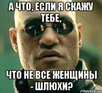 А что, если я скажу тебе, что не все женщины - шлюхи?