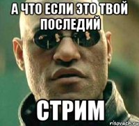 А что если это твой последий стрим