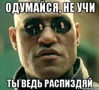 одумайся, не учи ты ведь распиздяй