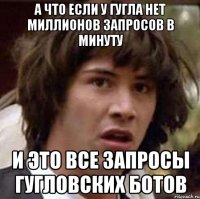 А что если у гугла нет миллионов запросов в минуту и это все запросы гугловских ботов