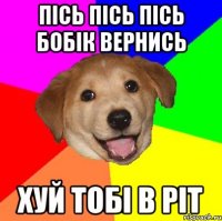 Пісь пісь пісь Бобік вернись хуй тобі в ріт