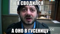 я сводился а оно в гусеницу