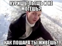 Куришь, пьешь и не могёшь? Как лошара ты живёшь!